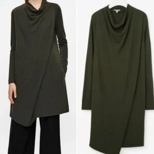 COS Draped Collar Long Sleeve Dress